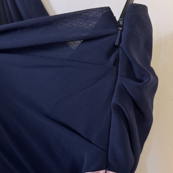 WTOO Watters & Watters Navy Blue One-Shoulder Dress Womens Size 10 - Picture 5 of 6
